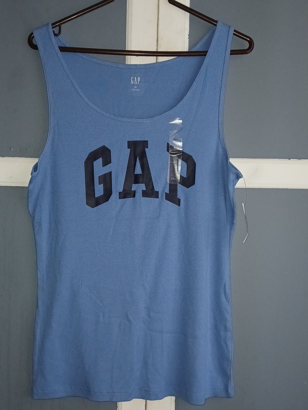 GAP Light Blue Tank Top with Black Logo